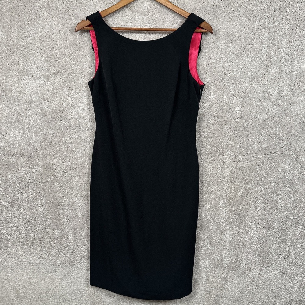 Karl Lagerfeld Paris Black Sheath Dress 4 Sleeveless Career Draped Cowlneck